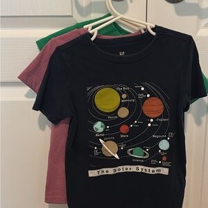 GAP Black Short Sleeve Tee with Space Graphics